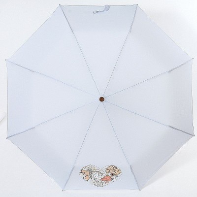Однотонный зонтик полуавтомат с романтичным рисунком и деревянной ручкой Airton 3631-190