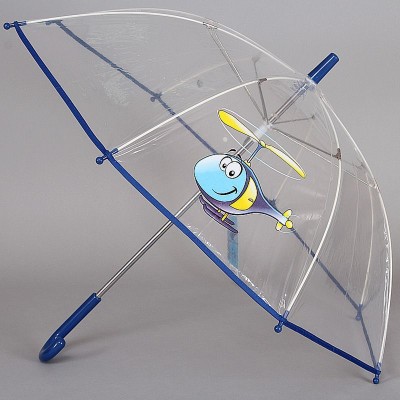 Зонтик трость детский прозрачный ArtRain 1511-02 Вертолетик