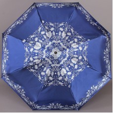 Женский синий компактный (23 см) зонтик ArtRain арт.4914-1637 Узоры