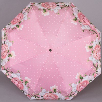Зонт розовый, белый горошек с цветами ArtRain арт.4916-1643