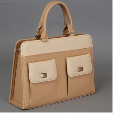 Женская сумка - портфель цвет бежевой пудры