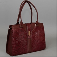 Женская сумка - портфель цвета бордо