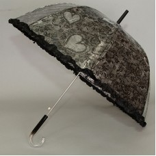 Детский зонтик прозрачный с сердечками Magic Rain 14891 черный