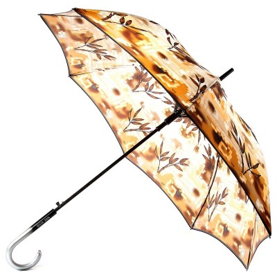 Зонт трость женский Magic Rain L1A59 Satin Коричневая абстракция с веточкой