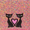 Зонт трость NEX женский 31611-030 Влюбленные котята