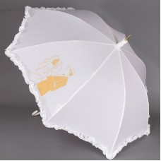 Женский белый свадебный зонт-трость Sponsa