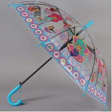 Зонтик трость прозрачный детский со свистком TORM 14807-01 Русалочки