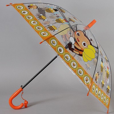 Зонт-трость детский прозрачный с пчелками TORM 14807-107