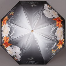 Зонт женский легкий (360 гр.) Три слона 125 H/EL с нежными цветами на куполе