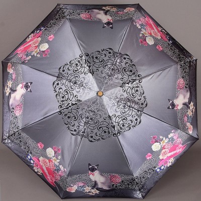 Женский зонт Три Слона 141-9804 Кошечка в цветках
