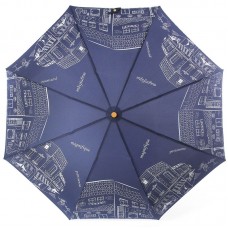 Зонт синий женский Три Слона 190 Уличные силуэты со стразами