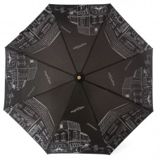 Зонт черный женский Три Слона 190 Иллюстрация великолепного Парижа