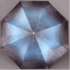 Синий зонт в узорах с золотистым легким (320 гр.) каркасом Trust 32473-1601