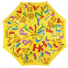 Зонтик детский трость Zest 21571 Латинские Буквы и Мишка