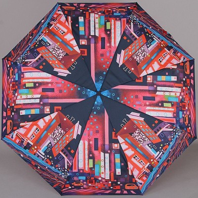 Зонтик компактный с двойными спицами ZEST 23715-28 Городская абстракция