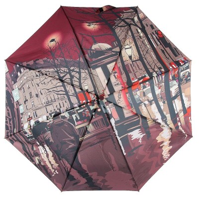 Стильный женский зонт ZEST 23785-868 с рисунком на полный купол