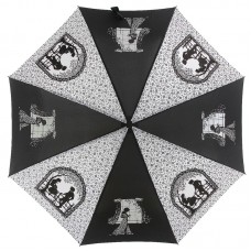 Зонт ZEST женский 23816 Черно-белый ретро