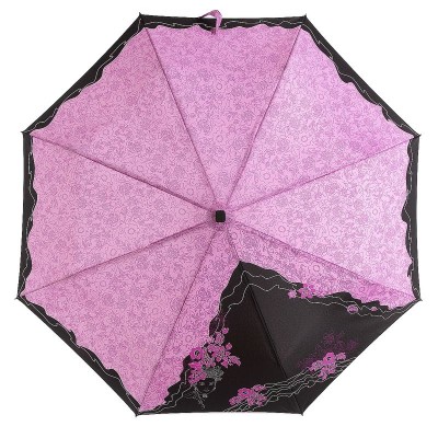 Плоский зонт Zest 23816 Черно-розовое очарование