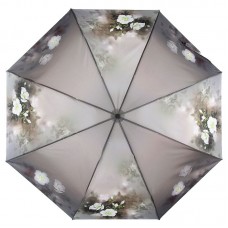 Женский зонт с увеличенным куполом ZEST 23995 Цветы на сером