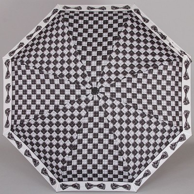 Компактный (25см) зонт полный автомат Zest 24757-221 Шахматка
