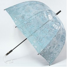 Зонт-трость Zest женский 51570 Цветочный орнамент на прозрачном куполе ПВХ