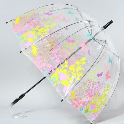 Зонт-трость Zest женский 51570 Цветные листочки и бабочки ПВХ